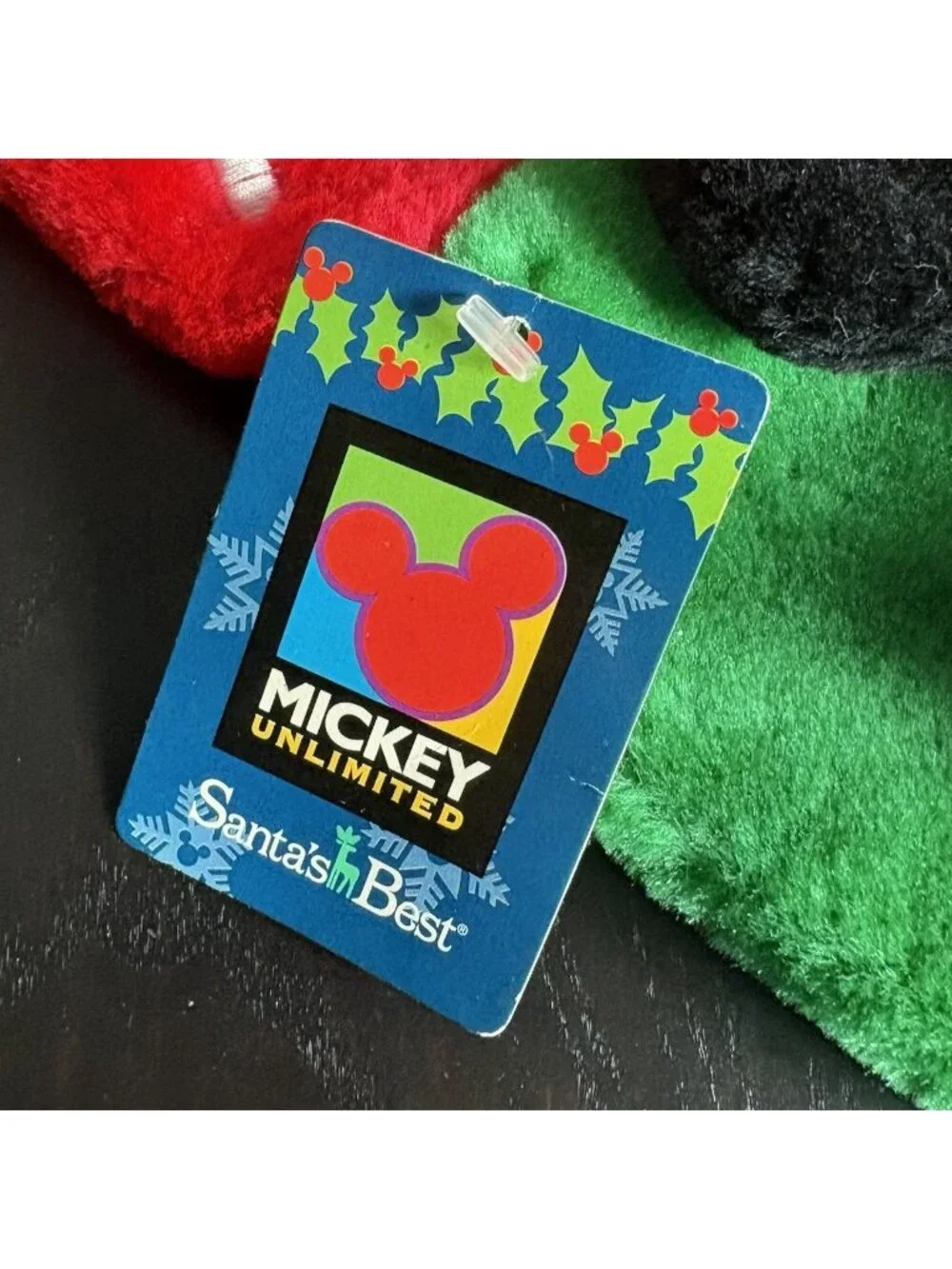 Vintage 90s Santa's Best Mickey Unlimited 3D Christmas Stocking Mickey Mouse NEW